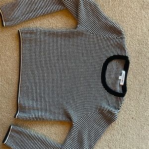 Elizabeth and James cropped black/ white sweater